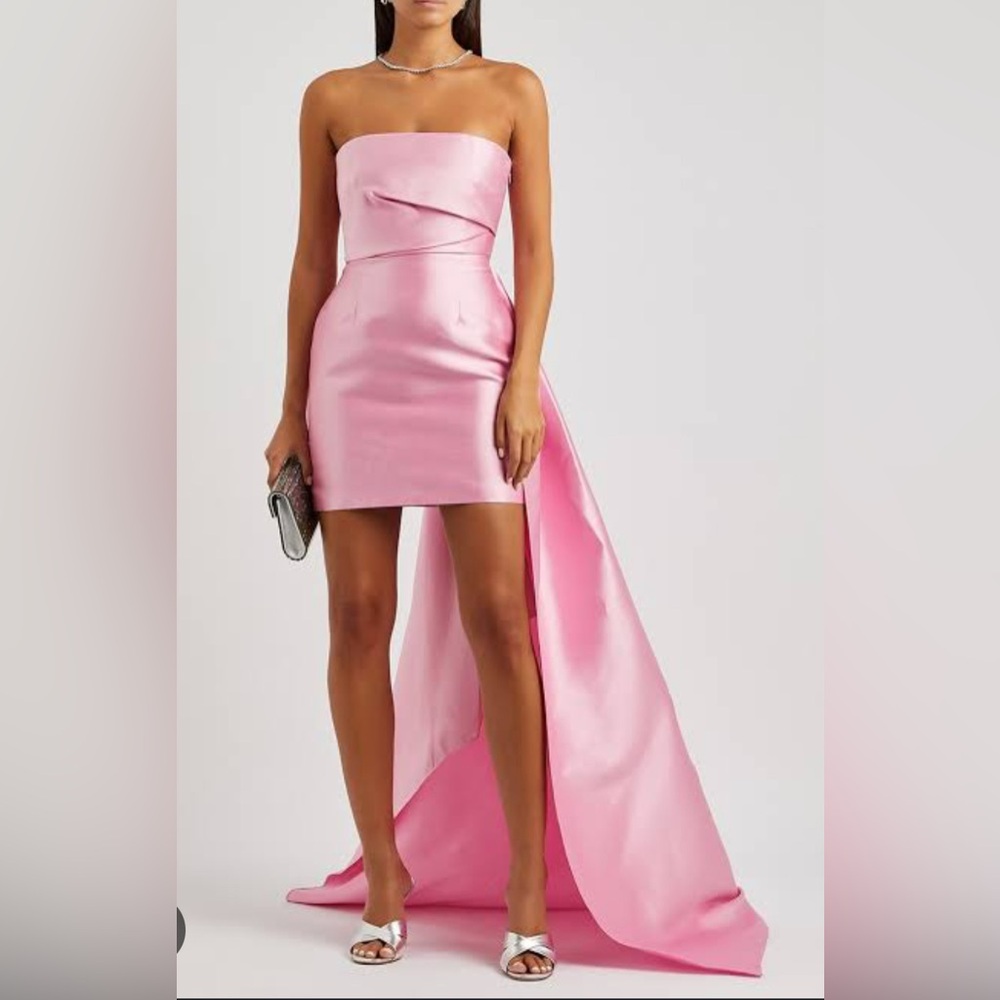 Solace London One Shoulder Dress in Soft Pink